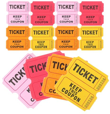 Alasum 400 Billets de Tombola en Rouleau, Papier, Couleurs Assorties | 400 Billets Papier de 5 X 2,5 cm en Couleurs Assorties Pour Tombolas, FêTes, Carnavals et Tirages Au Sort