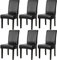 LDHHYH Stuhlhussen 6er Set, PU Leder Stuhlbezug, Stuhl überzug, Schwarz Stuhlbezüge, Bezug für Stühle, Einteiliger Stuhlbezüge, wasserdichte Stretch Esszimmer Stuhlüberzug
