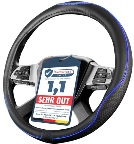 Upgrade4cars LKW Lenkradbezug 44-46 cm in Blau | Lenkradschoner Universal | Lenkradhülle für Sommer & Winter | Autozubehör Innenraum Deko