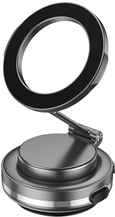 MissHome Support de téléphone – Support de voiture aspirateur, support de téléphone réglable, support de téléphone mains libres, ventouse puissante, rotatif, compact et pliable en alliage
