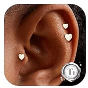 Adramata 16G Helix Piercing Titan Labret Piercing Ohr 6/8/10MM | 3 Stück G23 Titan Tragus Piercings, Innengewinde, Hypoallergen Lippenpiercing Knorpel Conch Ohrringe, Gold/Silber/Roségold