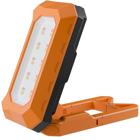 LED Arbeitsleuchte 500LM mit Magnetfuß & 180° Standfuß, Wiederaufladbare Kompaktlampe mit stufenloser Farbtemperatur (3000K–6500K), IP54 Wasserdicht, für Auto, Outdoor & Werkstatt