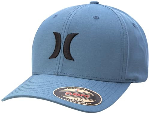 Hurley Herren Caps - One & Only Flexfit Textures Cap - Fitted Hüte für Herren, S-XL, Baldrianblau, L/XL