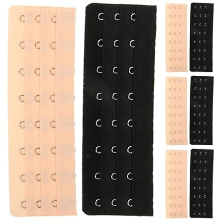 BESPORTBLE 8pcs 3-row 8-hook Bra Extender Stretchy Bra Extension Back Bra Extension Strap Women Elastic Bra Extender with Hooks Adjustable Bra Strap Extender, Assorted Color, 15.00X4.90X0.30CM