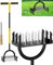Aireador manual de césped, aireador 2 en 1 con 16 picos y 8 núcleos, herramientas aireadoras de césped ligeras de 98 cm para patio, aireación de césped, herramienta de jardín, revive la salud del