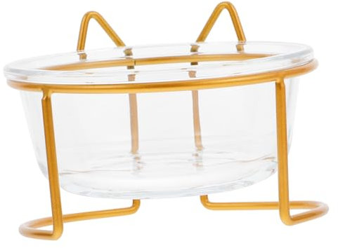 LIOOBO 1ensemble Bol Verre Incliné pour Chat avec Support Gamelle Verre pour Nourriture Et Eau Bol Ergonomique pour Soins Cervicales Design Antidérapant pour Chats Petits Chiens