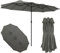 Laneetal Doppelsonnenschirm 450x267 cm, XXL Extra großer Sonnenschirm, Gartenschirm, UV-Schutz bis UPF 50+, Terrassenschirm, mit Kurbel, für Garten, Terrasse, Pool und Patio, Dunkelgrau
