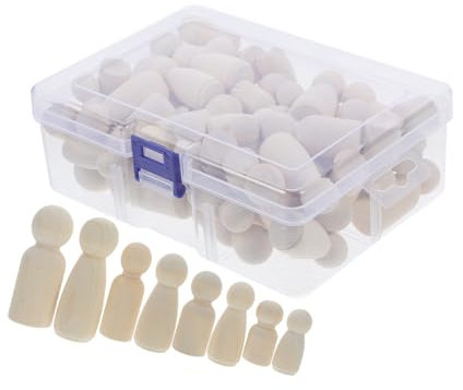 Angoily 50stücke Holzfiguren Unfertige Holzpilz-steckpuppen Zum Selbermalen Diy-bastelbedarf Leere Holzpuppen Zum Bemalen Unbemalte Holzfiguren Für Dekoration Und Kreativität