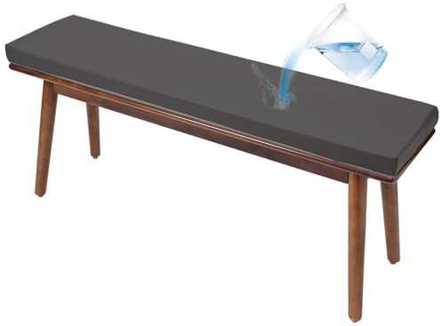 Generisch 8cm Bankauflage Outdoor Wasserdicht, Leder Sitzkissen Bank Indoor Bankkissen, rutschfeste Stuhlkissen Waschbar, Sitzauflagen Gartenmöbel Sitzpolster Bank für Schaukel,Dark Grey,150x50x8cm