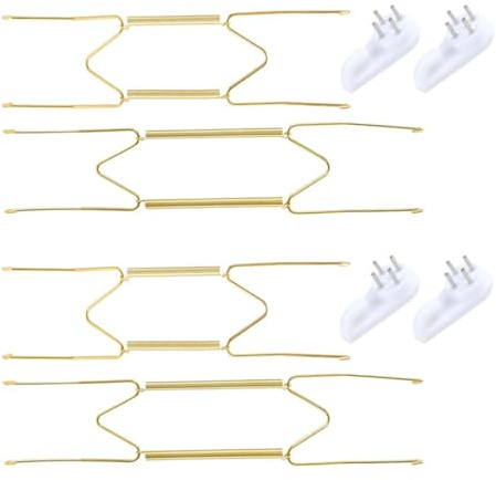 ZORVYN Set di 4 Ganci da parete invisibili in acciaio inox, Appendi piatti da parete per piatti decorativi da appendere, porcellane e opere d'arte (8 e 10 pollici)