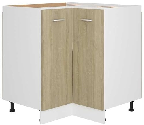 Eleganz Eckunterschrank Lyon Sonoma-Eiche 75,5x75,5x81,5 cm - Küchenschrank aus Holzwerkstoff, platzsparend & stabil für kleine Küchen, Moderne Eckeinrichtung