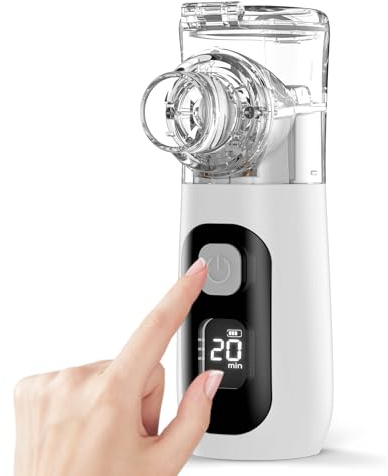 The SWIRLER Nebulizer, Smart Digital Display Portable Nebulizer for Adults and Kids, Portable Nebulizer Machine for Breathing with Mouthpiece and Mask, Handheld Nebulizer for Travel and Home Use-01