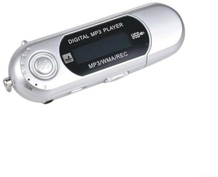 Lettore MP3 portatile con schermo, lettore musicale ricaricabile USB da 8 GB con display da 1,2 pollici, dispositivo audio compatto da viaggio con batteria integrata (argento)