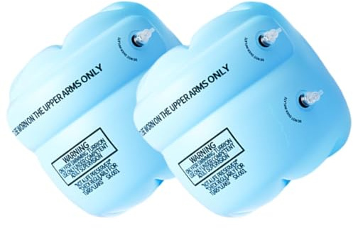 Aufblasbare Schwimmflügel - 25cm Schwimmärmel | PVC Wasser-Auftriebshilfe, 1 Paar Sicherheits-Schwimmflügel Mit Pumpe Für Kinder & Erwachsene, Tragbare Schwimmhilfe Für Pool Sommerferien Und