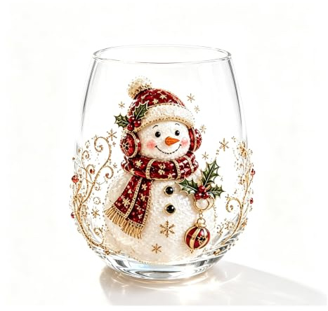 Taza de cristal 3D de Navidad, taza de vidrio 3D de Navidad, E