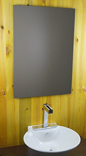 freeroom24 großer Badezimmerspiegel 50 x 60 cm - viereckiger Badspiegel mit modernem Design - dekorativer Wandspiegel für Badezimmer und Wohnbereich - Spiegel ohne Rahmen - Spiegel für WC, Bad & Flur