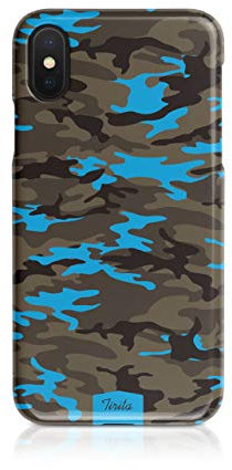 Tirita Hard Phone Case/Cover compatible with iPhone 6 & 6s Camouflage Camo Pattern [07 - Turquoise Blue]