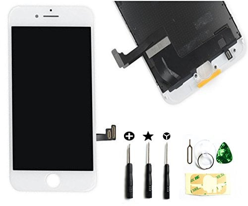 Ecran LCD Vitre Tactile de Remplacement Retina Display Complet avec Outils Réparation pour iPhone 7 -Blanc
