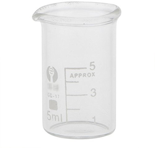 kcopo transparente jarra medidora 5 ml Mini Jarra Medidora Laboratorio – Vaso medidor (Vidrio Vaso Medidor graduada Laboratorio Cristal Jarra Medidora Herramientas 1 pieza