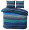 Class Home Collection Bettwäsche 200x200 – Bettwäsche-Sets mit Bettbezug 200 x 200 und Kissenbezug 80x80 – Bettwäsche 200x200 Baumwolle – Bettwäsche Bettbezug mit Reißverschluss Marley Blau