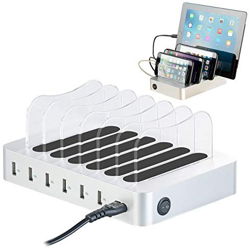 Station de Chargement 10 A / 50 W à 6 Ports USB et cloisons Amovibles [Revolt]