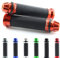 Area1 universal Motorrad Motorroller Lenkergriffe Griffe Griffgummis 2 Stück 1x 22mm + 1x 24-25mm (7/8 / 1 Zoll) Dome (Orange) Kompatibel mit KSR