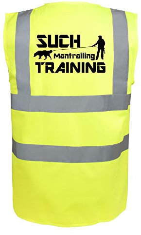 Mantrailing Warnweste Hundesport Sicherheitsweste Suchteam (Motiv 1) (L, Neongelb)