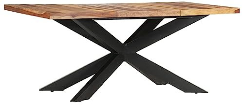 vidaXL Akazie-Holz Massiv Esstisch Küchentisch Esszimmertisch Speisetisch Massivholztisch Tisch Esszimmer Küche 180x90x76cm X-förmige Beine