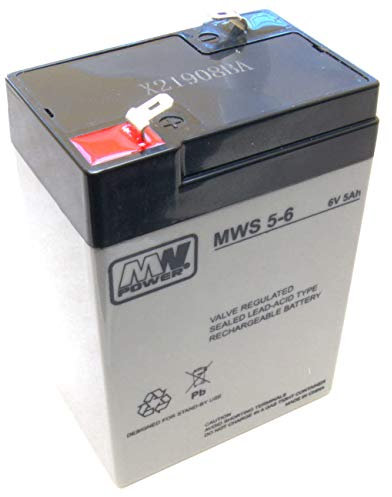 MWPower MWS 5-6 Batterie plomb-gel 6 V 5 Ah Compatible avec MP4.5-6 YUASA NP4-6