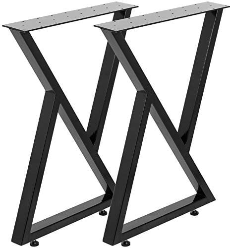 Happybuy Höhenverstellbare Füße Tragfähigkeit 800 kg für Möbel, Tischgestell Möbelwerkstatt 72x60 cm Beine für Tischplatte, Zwei Tischbeine aus Metall 8-Form Schwarz