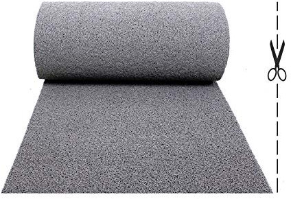 Olivo.shop - TWIST Grigio, Tappeto antiscivolo in ricciolo vinilico per ingresso esterno. Zerbino su misura in vinile, acchiappa sporco e lavabile per interno. (100x250 cm)