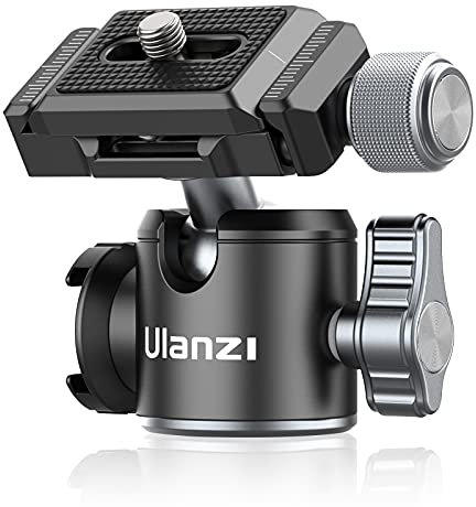 ULANZI U-80L Ball Head for 1/4 Tripod - 360 Rotating Panoramic Camera Mount With Arca Quick Release Plate & Cold Shoe for DSLR, Camcorder, Monopod, Slider