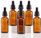 YIZHAO Amber Glass Dropper Bottles 50ml, with Glass Pipette Dropper, for Essential oil, Aromatherapy, Laboratory, Massage, Makeup, Mixing, Travel– 6Pcs