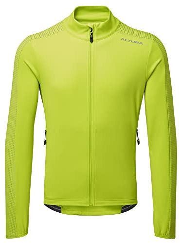 Altura Mens Nightvision Long Sleeve Thermal Reflective Cycling Jersey - Lime - XX-Large