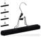 Relaxdays Hosenbügel 5er Set, Holz, schonender, Rutschfester Samtbezug, Rockbügel, Hosenspanner, B: 25 cm, schwarz
