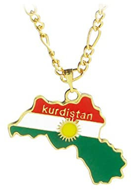 Kurdistan Region Map Pendant Necklaces Kurdish Gold Color Kurdistan Jewelry Pendant Necklace For Women Men Enamel Pendant Necklace Flag Region Map Kurdish Chain Jewelry