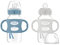 Dr. Brown's Milestones Wide-Neck Sippy Spout Bottle with 100% Silicone Handles, Easy-Grip Handles with Soft Sippy Spout, 9oz/270mL, Light-Blue & Gray, 2-Pack, 6m+