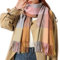 Bakicey Damen Schal XXL Warm Weich Strickschal Karo Winterschal Herbstschal Wolleschal Frauen Deckenschal Halstuch Scarf Poncho Cape (Kurkuma)