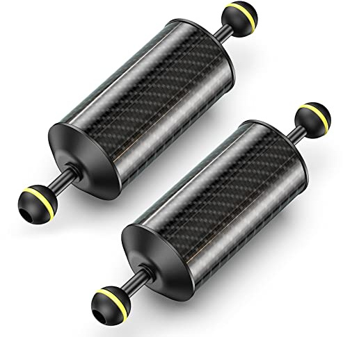 Seafrogs Carbon Fiber Underwater Float Arm, Dual Ball Lightweight Buoyancy Arm for Diving Tray, Video Light, and Strobe - Compatible with Underwater Photography and Videography Accessories(GA-6-2PCS)