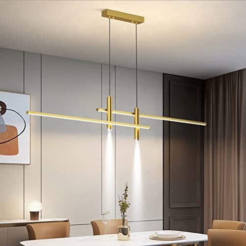 Moderne Pendelleuchte LED Esstisch Esszimmer Lampen Dimmbar Hängelampe mit Fernbedienung Küchenlampe Wohnzimmerlampe Hängend Leuchte Höhenverstellbar Deko Decken Hängeleuchte Büro Bar Flur Lampe