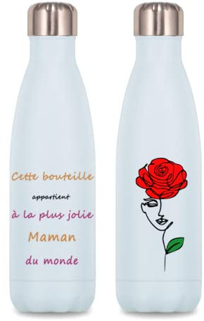 SublimCadeaux - Bouteille/Gourde/Thermos isotherme 500ml - Plus belle maman du monde