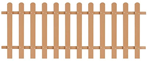 Homgoday Lattenzaun Gartenzaun Holzzaun Friesenzaun Zaunlatte Vorgartenzaun Zierzaun Zaun Zaunlatte Gartenzaun WPC Braun 200 x 80 cm