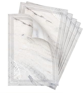 Briefpapier-Set 250 Druckerpapier DIN A4 Motiv Marmor optik grau Marmoriertes Papier beidseitig per Hand beschriftbar und bedruckbar für Einladung Briefpost Firmenpost Zertifikate