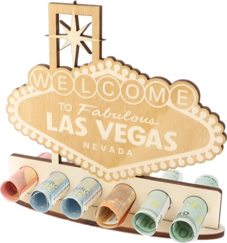 WORTGEFECHTE XL Geldgeschenk aus Holz Las Vegas USA|Geschenkidee|Gutscheinverpackung|Reisegutschein|witziges Geschenk|Geldgeschenk für Frauen und Männer (Las Vegas)