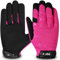 WFX Safety Work Gloves Men & Women Gardening Working Mechanic Gloves Flexible Breathable Padded Palm Protection Synthetic Leather Multi Functional Heavy Duty Construction Builder (Pink, L)