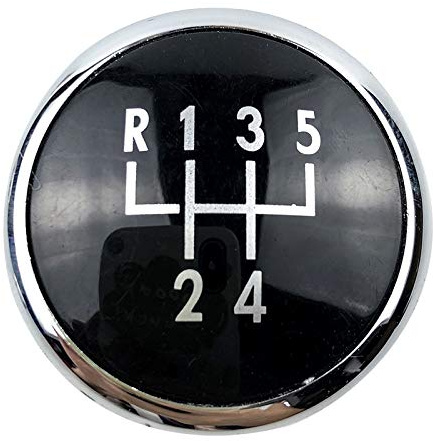 GRASKY Silber schwarzer Gangschaltknopfhebel-Shifter-Emblem-Kappe Abdeckung/Fit für VW Polo 9N 9N2 GTI 2002 2003 2004 2005 2006 2007 2007 2009 2009 2010 (Color : 5 Speed Black)