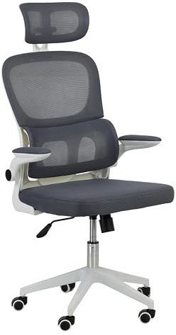 Totò Piccinni Sedia Ufficio BEA Ergonomica Girevole con cuscino lombare con rotelle e poggiatesta regolabile (Bea Bianco)