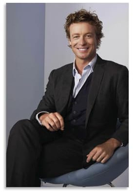 NLiangJi Simon Baker3 Schauspieler-Poster, dekoratives Gemälde, Leinwand, Wandposter und Kunstdruck, moderne Familienschlafzimmer-Dekoration, Poster, 20 x 30 cm
