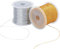HASUDEI 2 Rollen Metallic Kordel 100m Kordelband Schnur Goldfaden Metallschnur Nicht-elastisches Metallseil Kordel Craft Cord für Geschenkverpackung Weihnachts Dekoration (Gold und Silber)