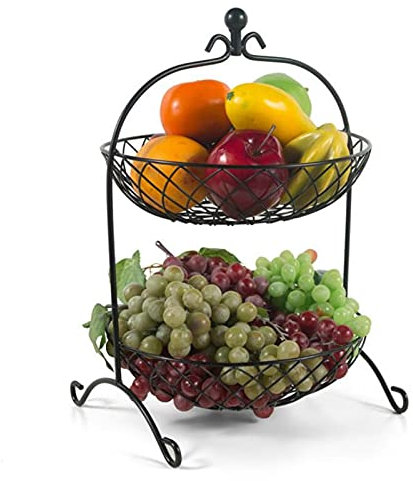 Estantes para frutero, frutero de Metal, Fruta, Pan, frutero de 2 Capas